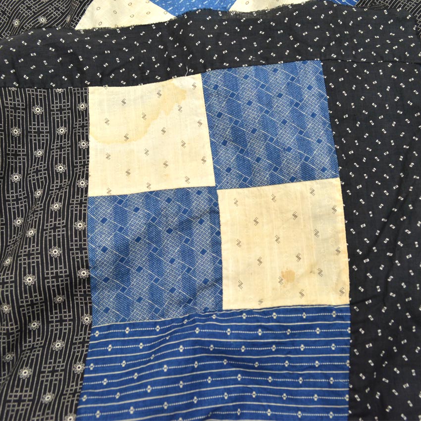 Circa 1880's~1920's Indigo Black Antique Quilt Top... 214cm×190cm