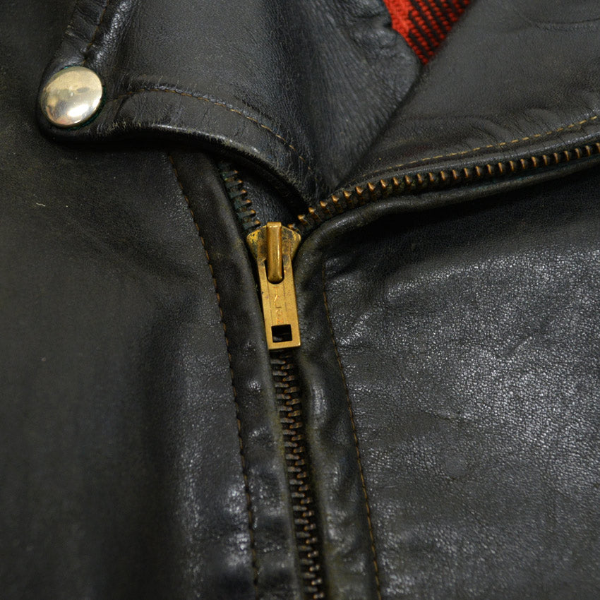 50's Genuine Horsehide FRONT QUARTERS Horsehide Double Riders Jacket... 40