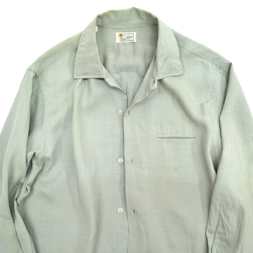 60's Van Cort Rayon Shirt, Mint Green... Size M, One Wash