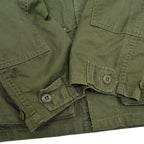 80's- FRONTLINE Civilian All-Cotton BDU Jacket OD ... MR