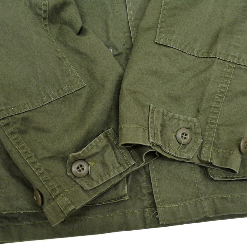 80's- FRONTLINE Civilian All-Cotton BDU Jacket OD ... MR