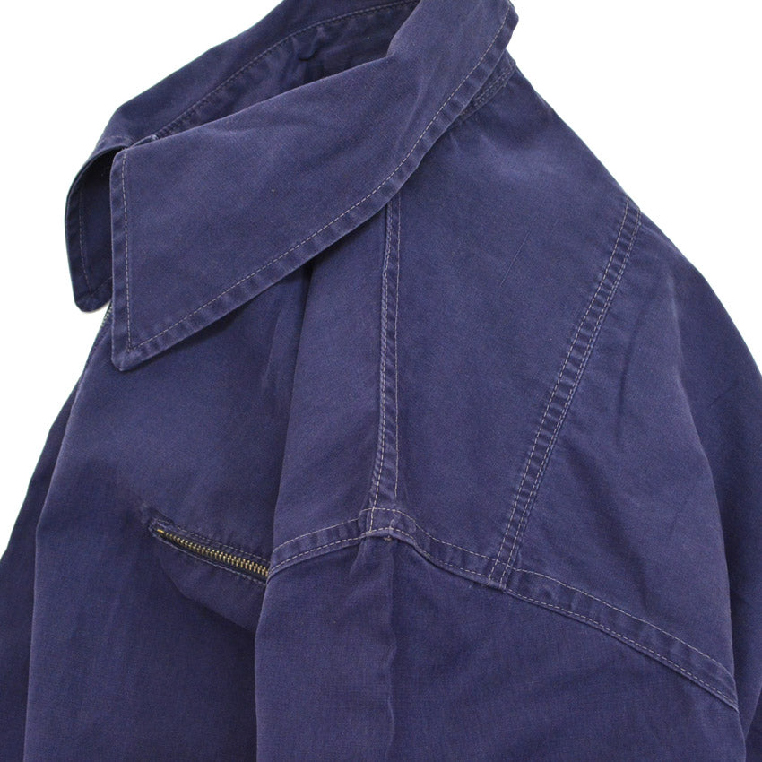 40's~ Cotton Half Zip Pull Over Shirts with Chinstrap...
