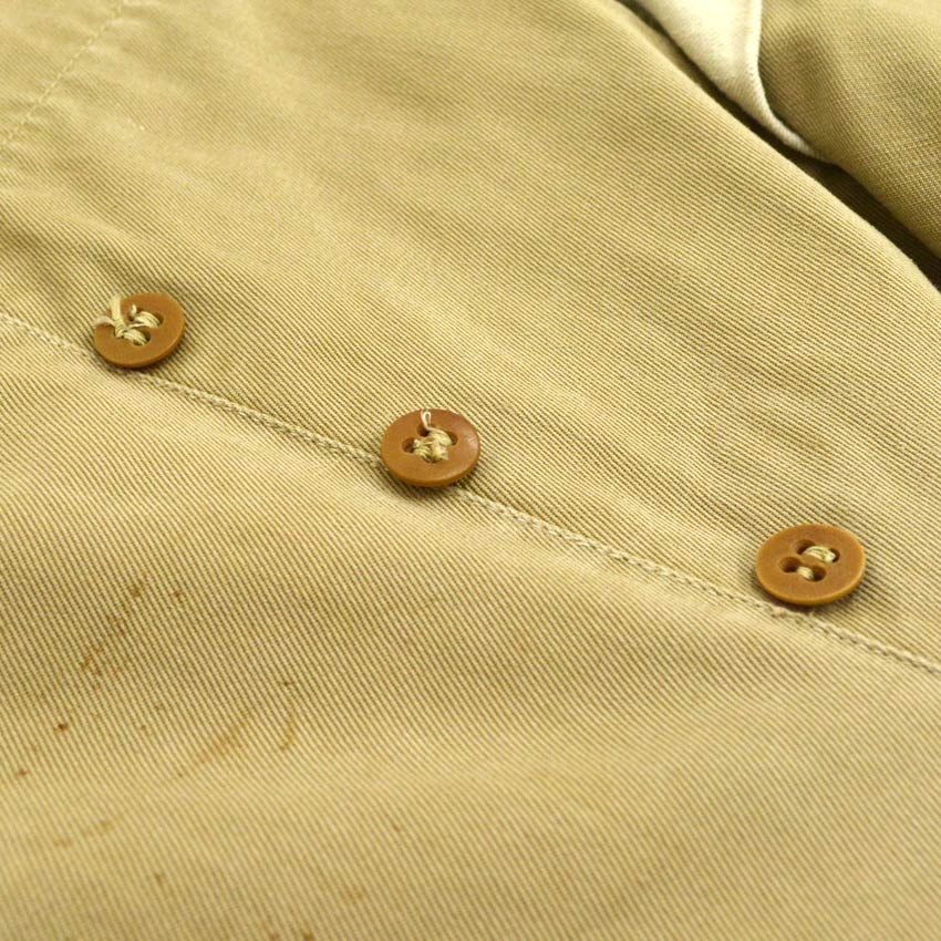 1940s US ARMY M-1943 Khaki Chino Pants with Gas Flap... W32 x L31