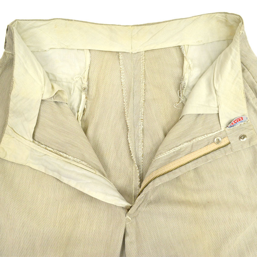 60's LEVI'S Casuals Brown Pin Stripe Cotton Slacks... 31×29