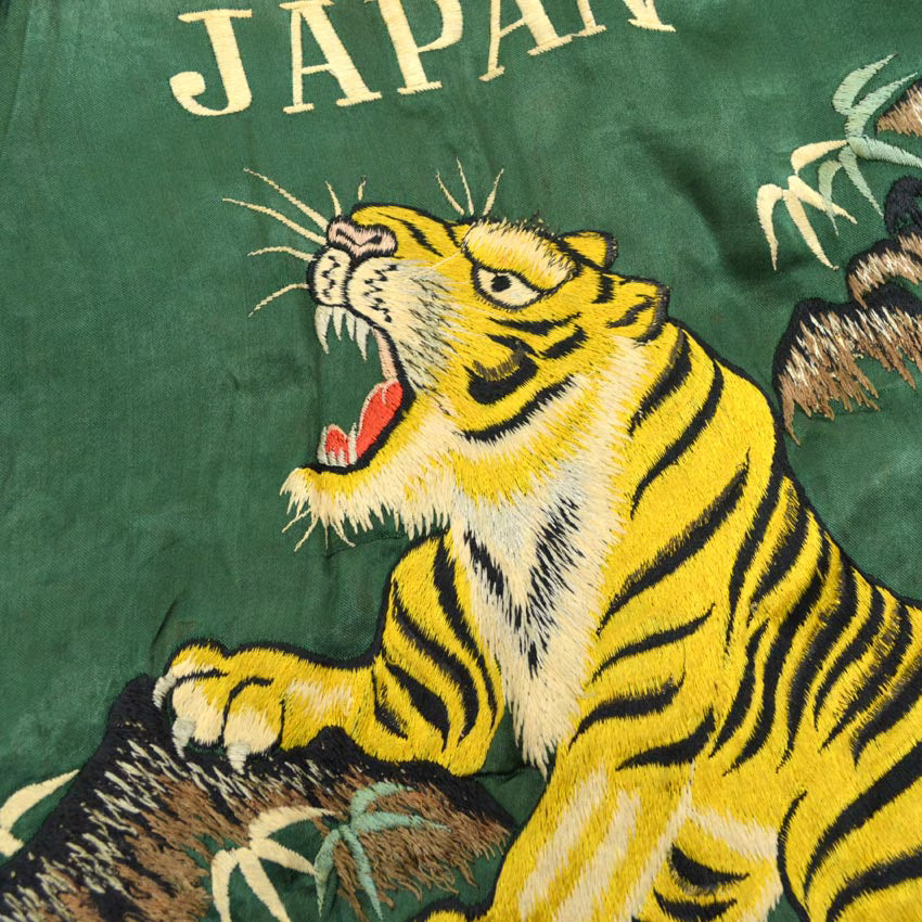 1940s- JAPAN SOUVENIR JACKET (Sukajan) with double-sided patch pockets and TOYO zipper...