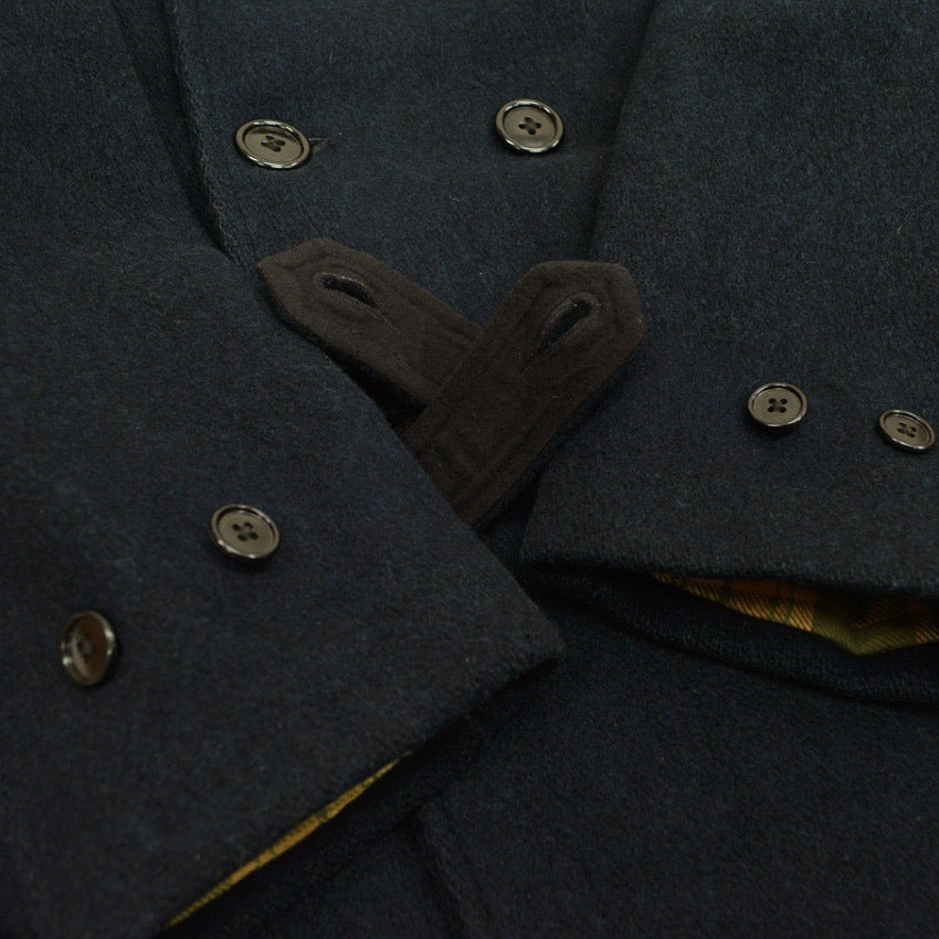 ~40's Julmor Black Wool Double Breasted Coat...