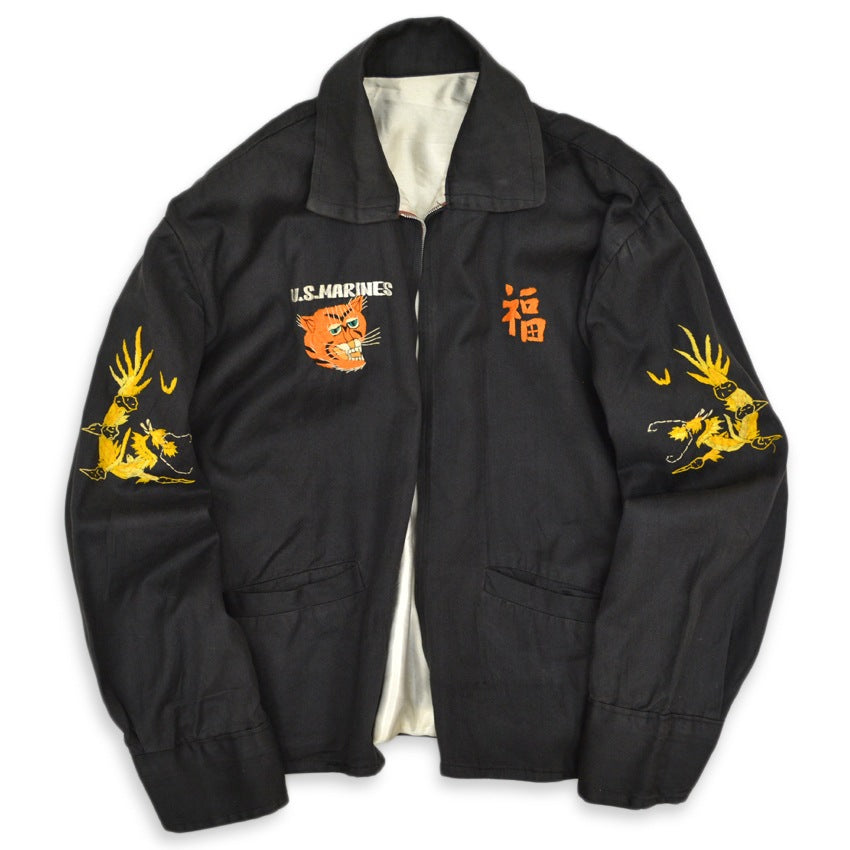 1960s VIETNAM ERA TOUR JACKET USMARINES (Vietnamese style jacket) Black...
