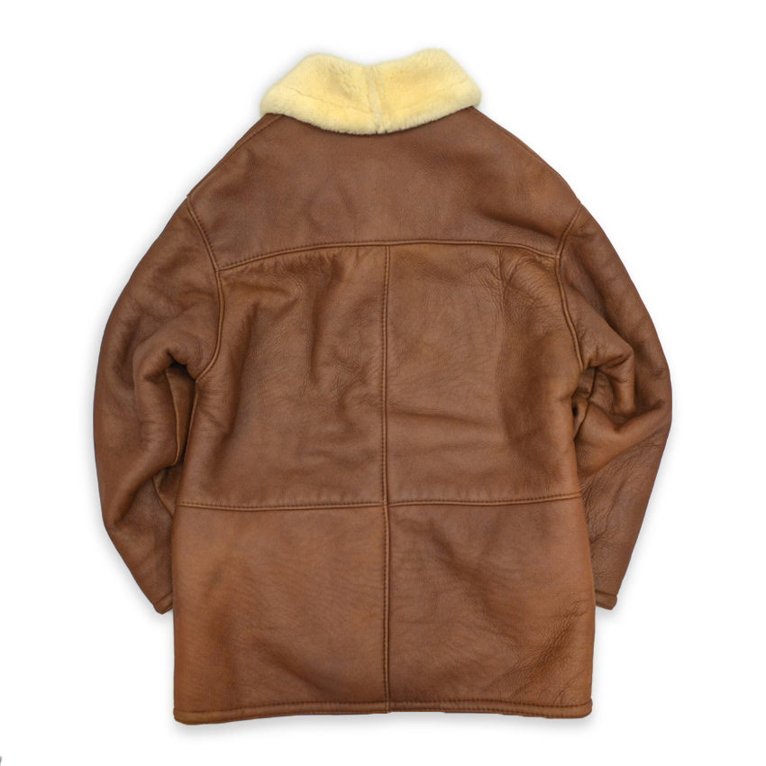 1990's US SHEEPSKIN SHAWL COLLAR SHEARLING MOUTON JACKET... 40
