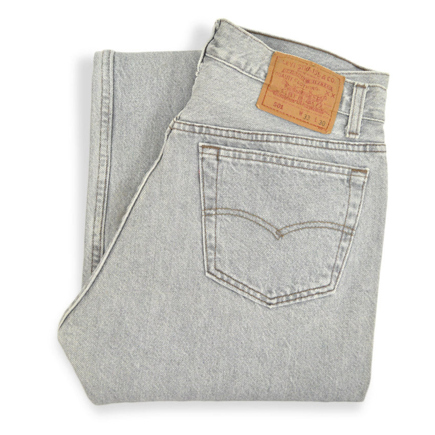 1990's Levi's 501 LIGHT GRAY DENIM PANTS... W32 L29