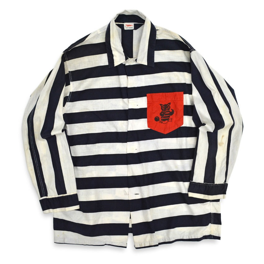 1950's VARSITY JAIL BIRDS STRIPES COSTUME SHIRT...M