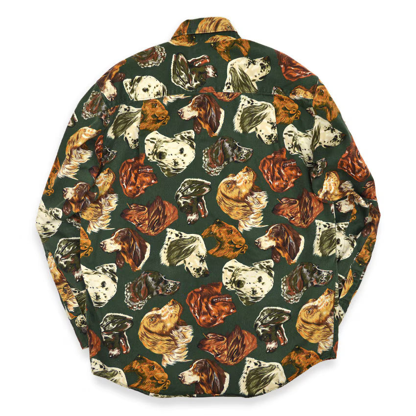 1980's BANANA REPUBLIC SAFARI & TRAVEL DOG ​​PRINT SHIRT...S