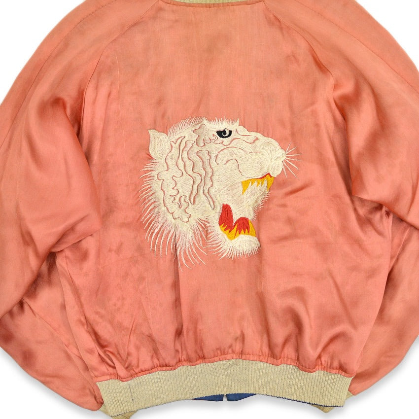 ~1950s JAPAN SOUVENIR JACKET Sukajan (Japanese souvenir jacket) with tiger face and CFS zipper...