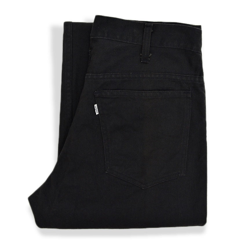 1960's LEVI'S 518 BIG-E BLACK Katsuragi COTTON TWILL PANTS... W32 L33
