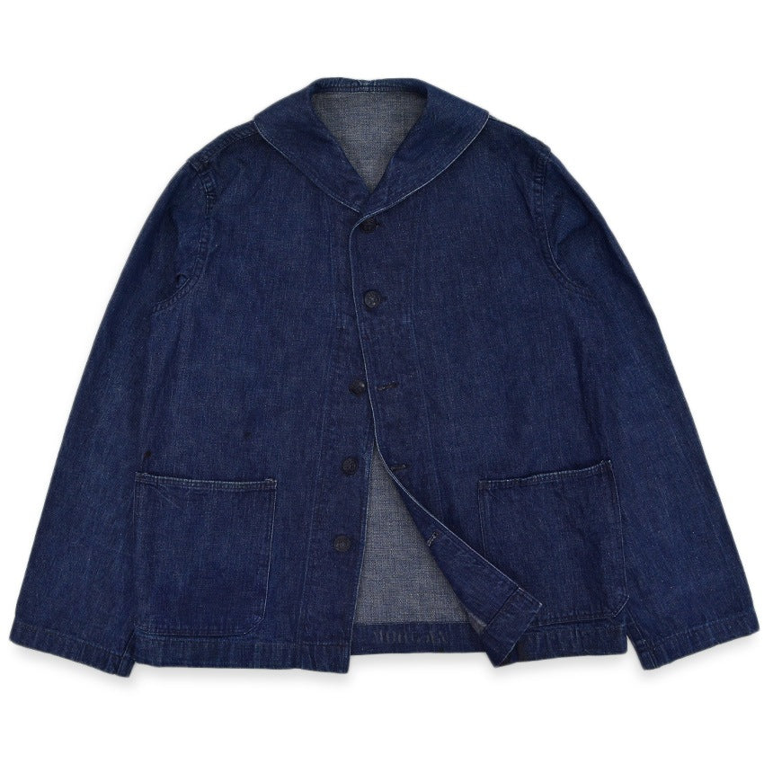 1940's U.S.NAVY WW2 SHAWL COLLAR DENIM JACKET BACK PAINT DARK ...
