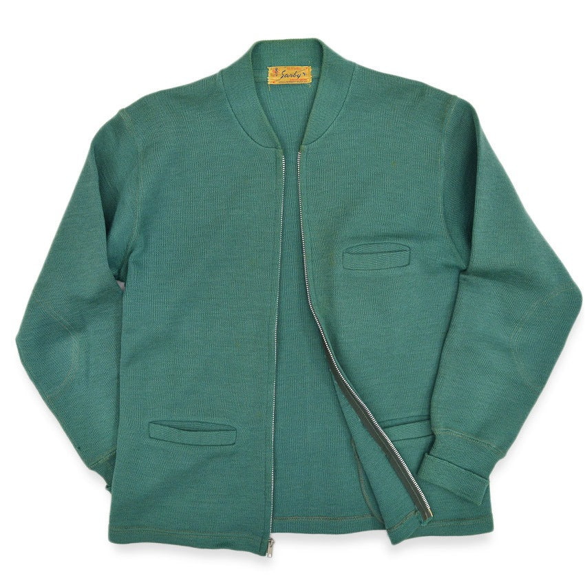 1950's SARBY SPORTSWEAR WOOL KNIT ZIP UP CARDIGAN ...