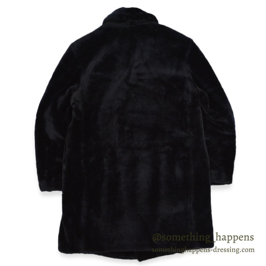 ~1960's Shanhouse BLACK FAKE FUR DOUBLE BREASTED COAT... 40