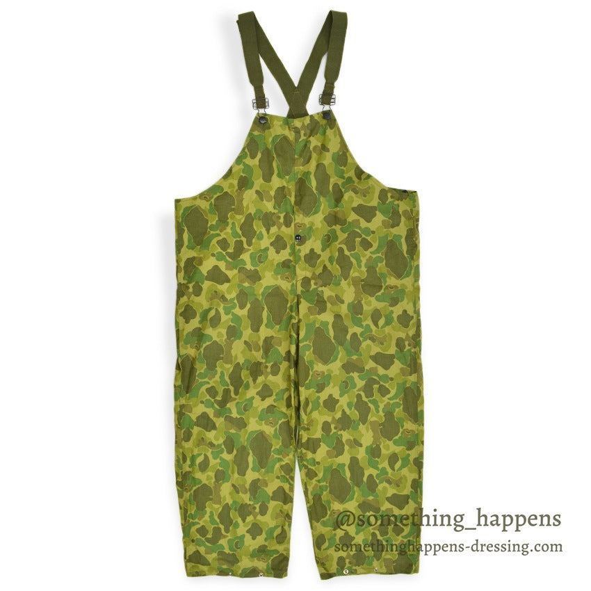 ~1960's DEADSTOCK FROGSKIN CAMO HBT HUNTING OVERALL...EX-LARGE