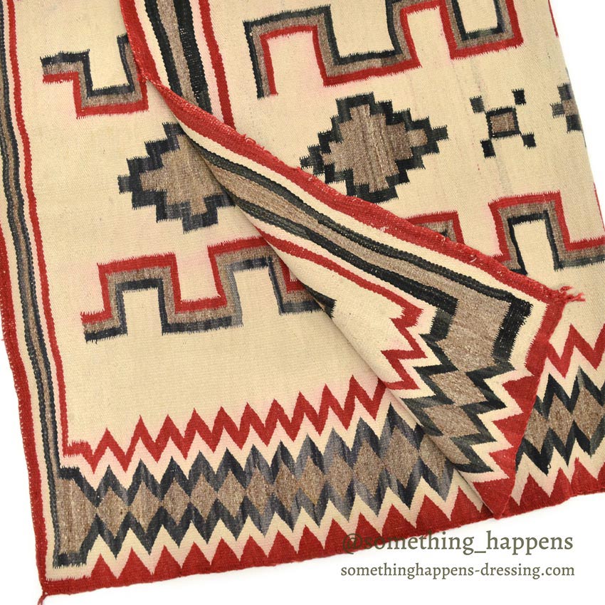 c.1930's NAVAJO RUG 卍 WHIRLING LOG SWASTIKA... 148cm×106cm