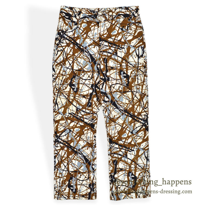 1960's~ PURITAN ART PAINT PRINT COTTON PANTS... W33 L28