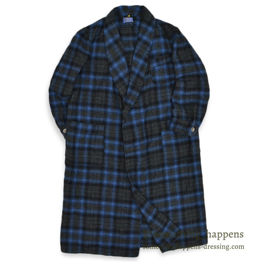 1950's PENDLETON OMBRE PLAID WOOL ROBE ... L