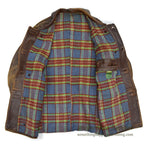 OLD FRANCE DOUBLE BREASTED BROWN LEATHER COAT MADE BY GVF...