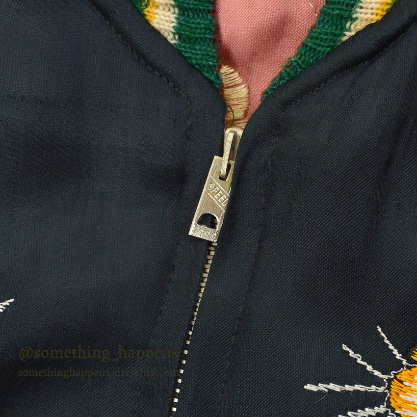 1950s JAPAN SOUVENIR JACKET (Sukajan) - Hawk & Tiger SPEED Zipper...