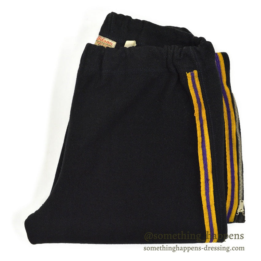 1940's WILSON BLACK WOOL TRAINING PANTS ... Fits like M