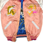 1940s- JAPAN SOUVENIR JACKET (Sukajan) with patch pockets, hawk, tiger, and dragon design, SPEED zipper...