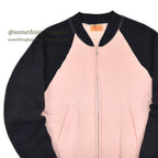 1950's DEADSTOCK HEALTHKNIT BLACK/PINK ZIP UP SWEAT SHIRT ... M