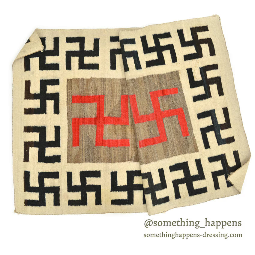 c.1920's NAVAJO RUG WHIRLING LOGS SWASTIKA... 191cm/123cm