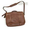 1990's EDDIE BAUER BROWN LEATHER SATCHEL BAG...