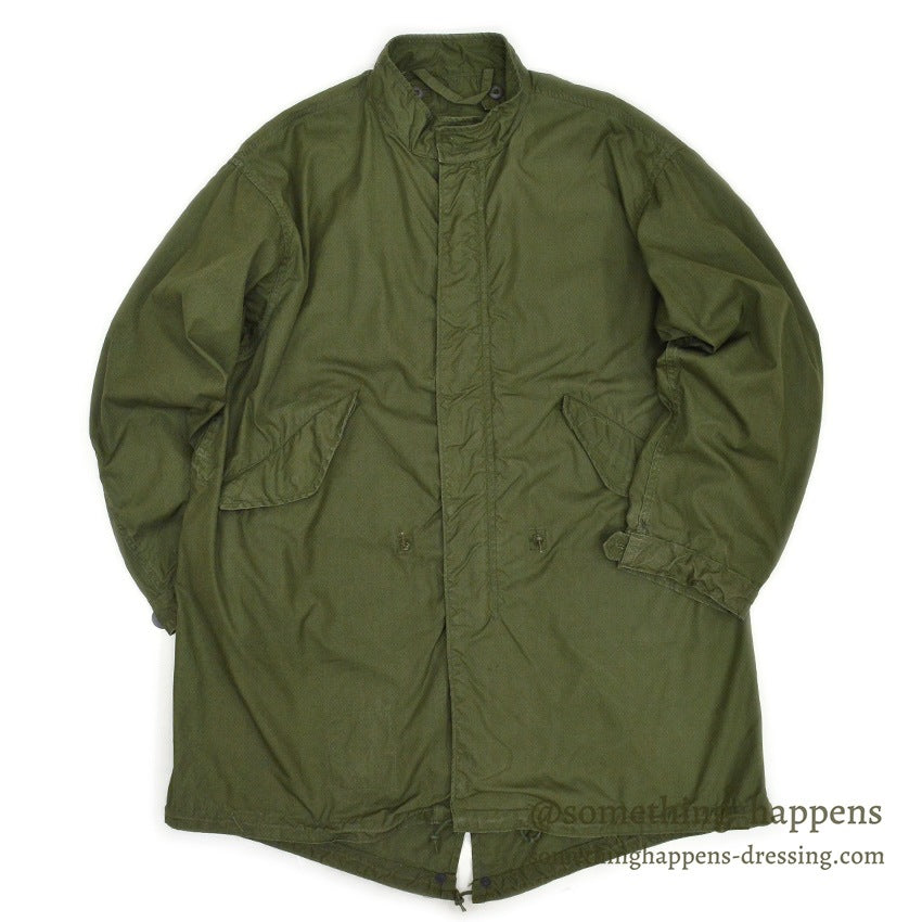 1960s US ARMY PARKA, MEN'S, M-65, Aluminum Zipper & USED LINER... M