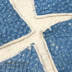 ANTIQUE EIGHT POINT STAR INDIGO CALICO PATCHWORK CRIB QUILT... 103cm/100cm