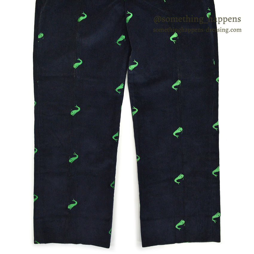 ~1970's DEADSTOCK HICKEY'S WHALE EMBROIDERY CORDUROY PANTS ... W32/L28