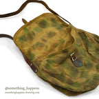 1940's~ WW2 ERA HAND PAINTED CAMO CANVAS BAG...