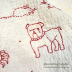 REDWORK HAND EMBROIDERY PATTERN BABY QUILT...85cm/64cm
