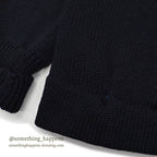 1940's CHAMPION 'P' DARK NAVY WOOL CARDIGAN COAT ... Fits like XL