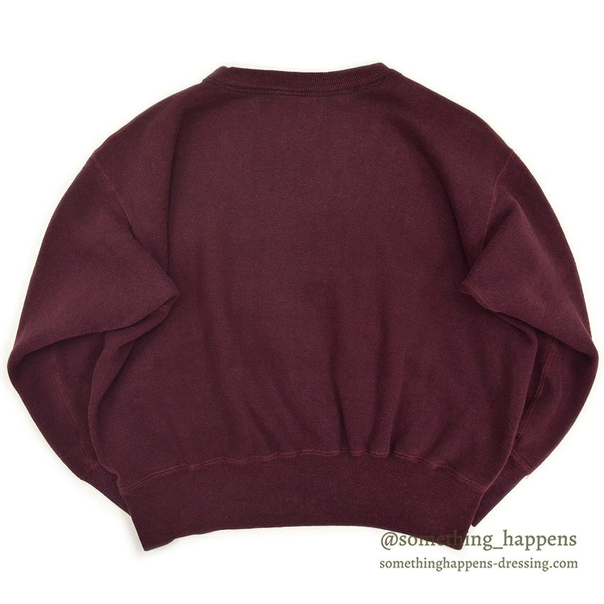 1940's~ CHAMPION CREWNECK BLANK SWEAT SHIRT MAROON ... LARGE