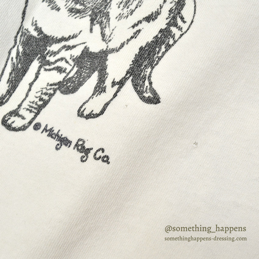1990's MICHIGAN RAG CO. CAT PRINT T-SHIRT ...