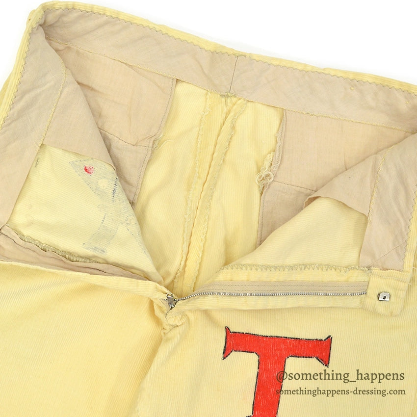 1960's PURDUE UNIVERSITY SENIOR CORDS HAND PAINTED PANTS TRIANGLE... W31/L30