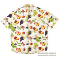 1980's BANANA REPUBLIC SAFARI & TRAVEL FRUIT PRINT S/S SHIRT ... L