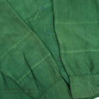 1950's~ YIN YANG EMBROIDERY SOUVENIR GREEN SATIN SHIRT ... Fits like S