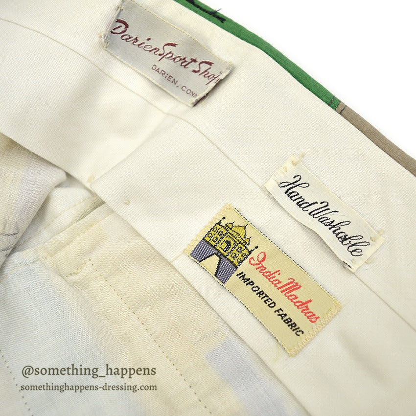 1970's DARIEN SPORT SHOP INDIA MADRAS CRAZY PATCHWORK PANTS... W34/L29