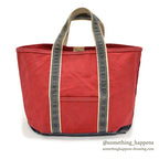 1980's LLBEAN DELUXE BOAT AND TOTE RED & NAVY... LARGE