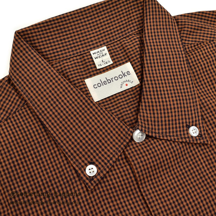 1950's~ DEADSTOCK COLEBROOKE BROWN/BLACK PIN CHECK L/S SHIRT... L