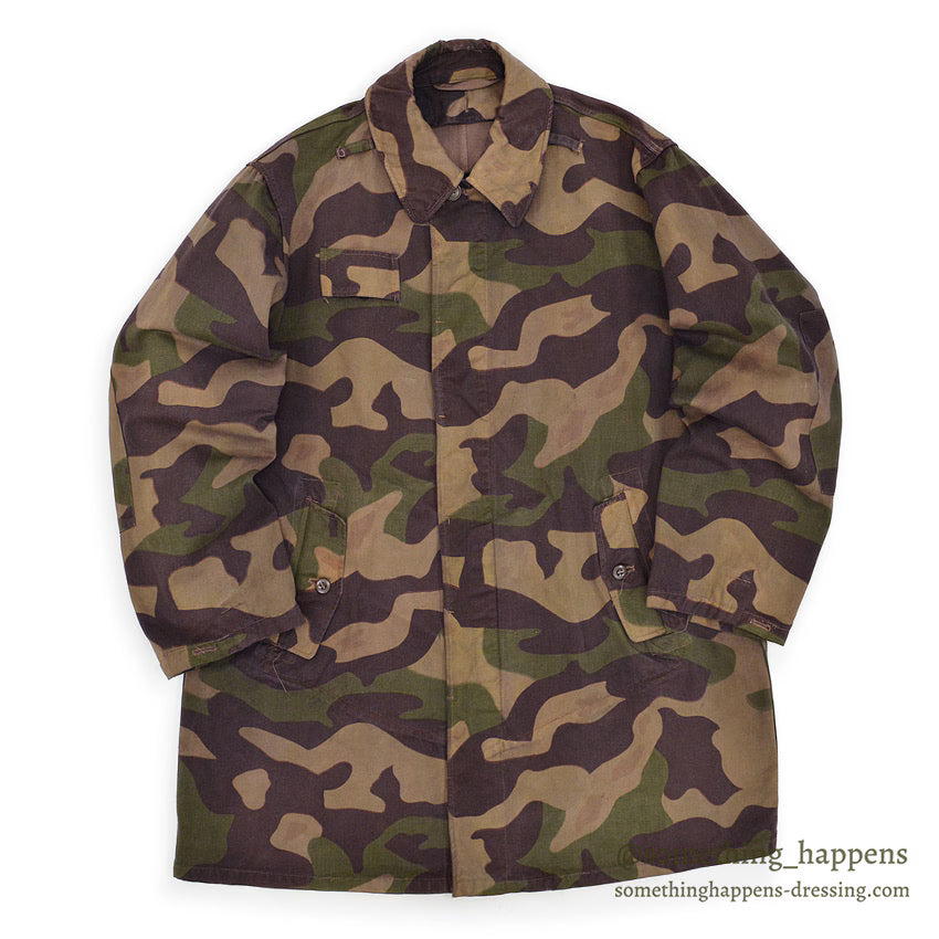 1960's CZECHOSLOVAKIA MILITARY BROWN DYED SALAMANDER PATTERN CAMO COAT...