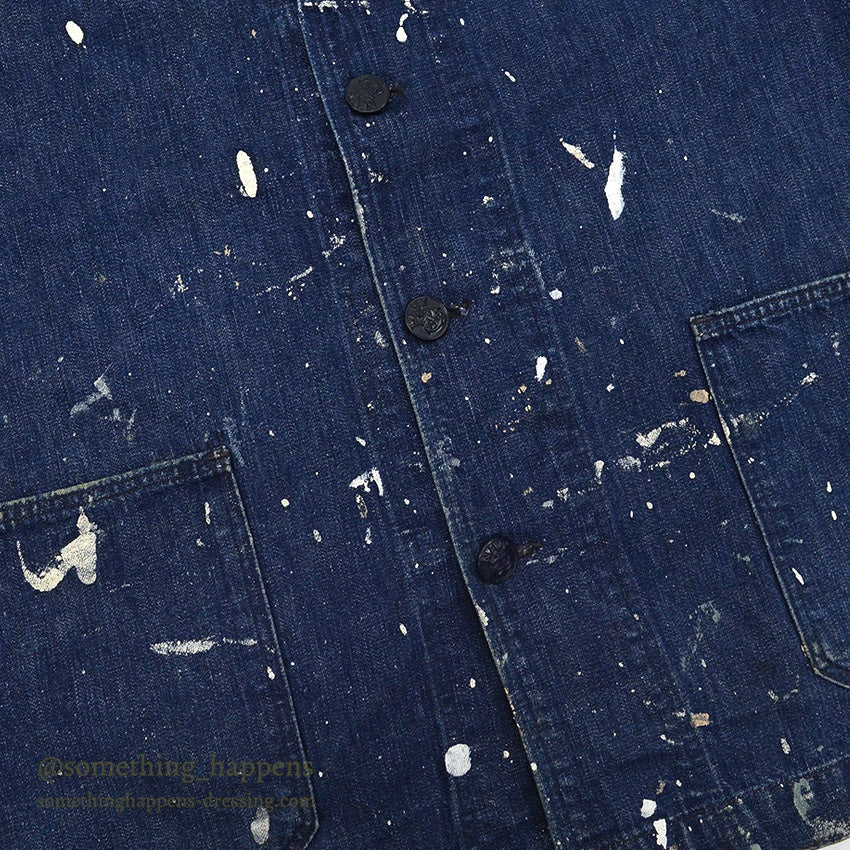 1940's U.S.NAVY WWII SHAWL COLLAR DENIM JACKET PAINTED ...
