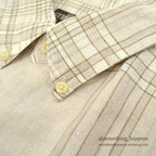 1990's DEADSTOCK STRUCTURE BEIGE PLAID LINEN SHIRT...L