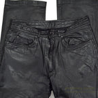 1970's~ SCULLY BLACK LEATHER PANTS...W33/L29