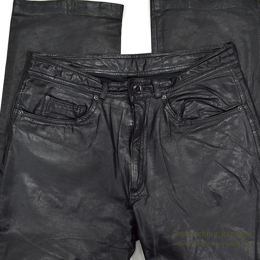 1970's~ SCULLY BLACK LEATHER PANTS...W33/L29